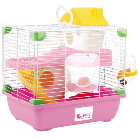 Custi si Accesorii - Cusca pentru Rozatoare Etajat cu Accesorii, Pink 29 x 22 x 30 cm, K816