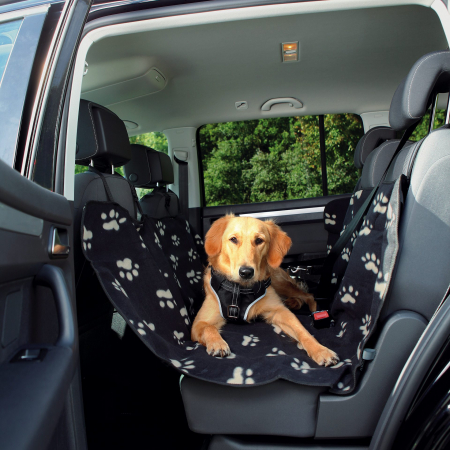 Accesorii Auto & Bicicleta - Patura Protectie Auto Fleece 1.40x1.45 m Negru cu Labute 13234