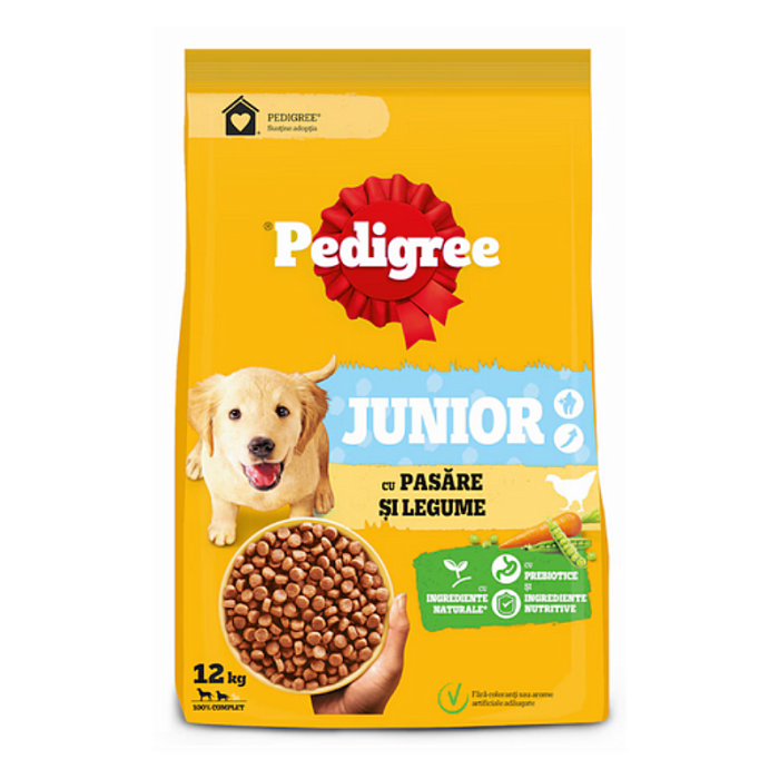 Hrana uscata caini, Pedigree Junior Talie Medie, Pui si Orez, 12 kg [1]