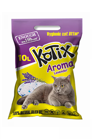 Ingrijire pentru pisici - Asternut Silicat Pisici, Kotix Aroma Lavanda, 10 L