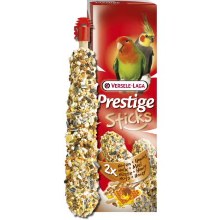 Hrana pentru pasari exotice - Batoane nimfe si papagali cu alune si miere 2x70 gr