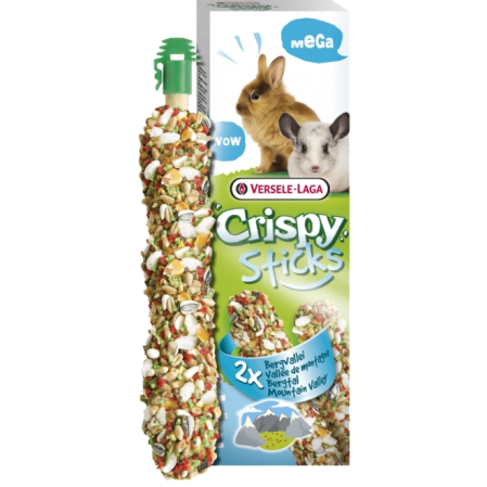 Hrana pentru rozatoare - Baton iepuri si sinsile Crispy Sticks Mountain Valley, orez si anason, Versele Laga, 2 buc 140 gr