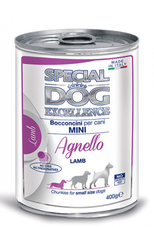 Hrana umeda pentru caini - Conserva Caine mini adult, Special Dog Excellence, cu Miel, 400gr
