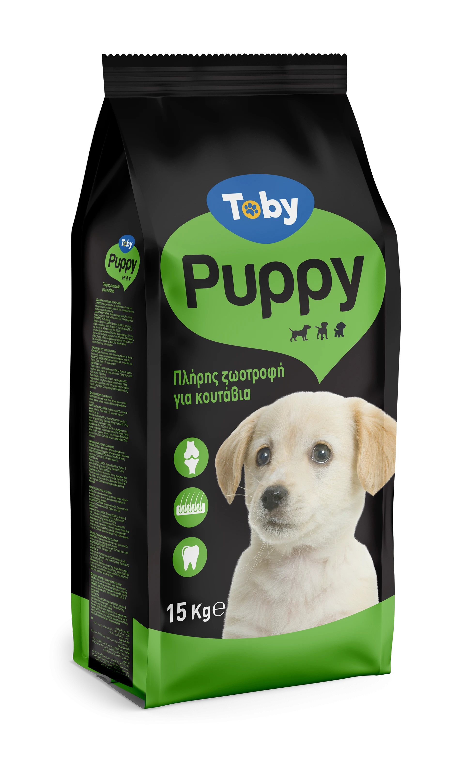 Hrana uscata pentru caini - Hrana Caine Junior, Farma Dog Toby Puppy, 15 Kg