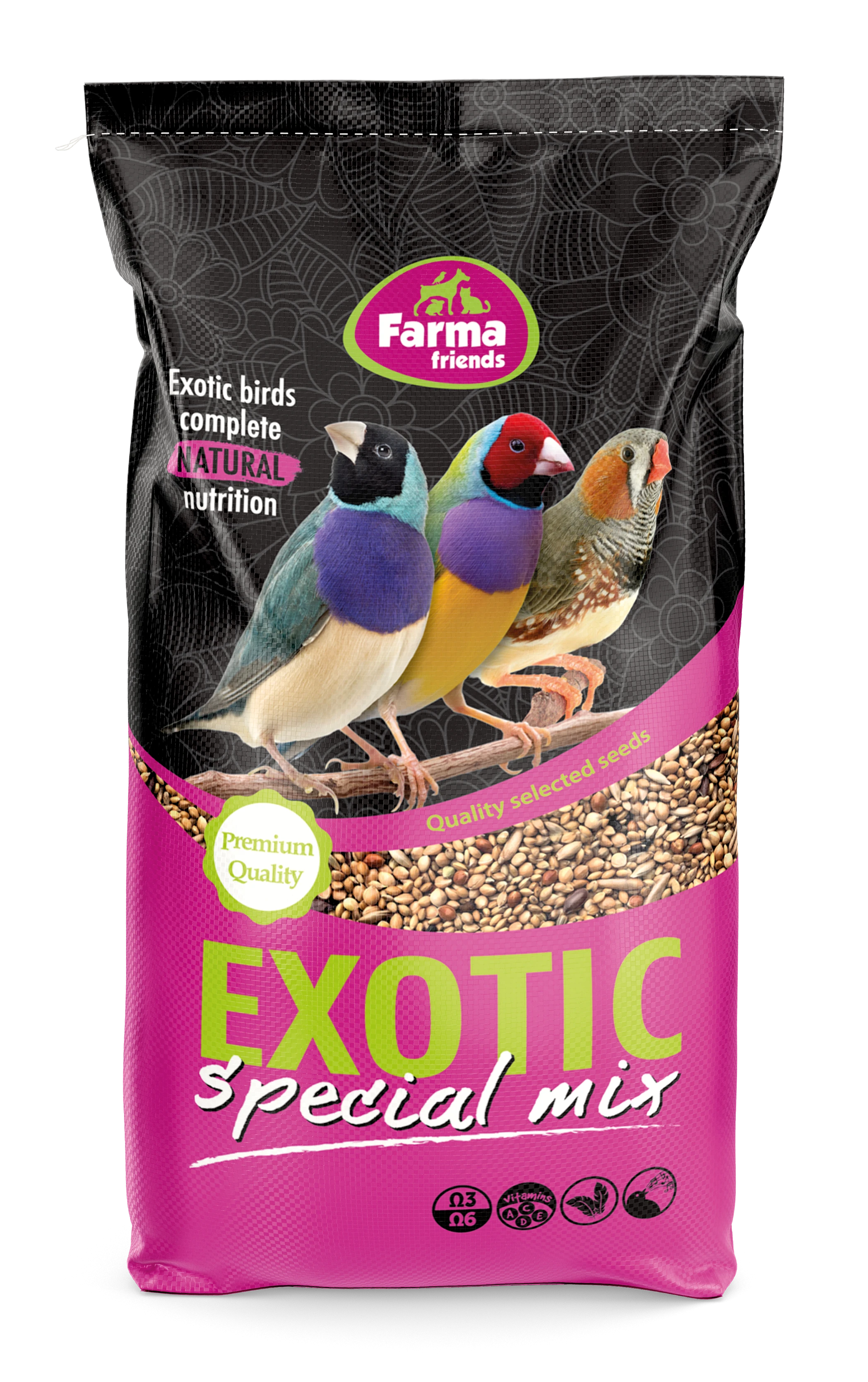 Hrana pentru pasari exotice - Hrana Pasari Exotice, Farma Exotic Mix, 20 kg
