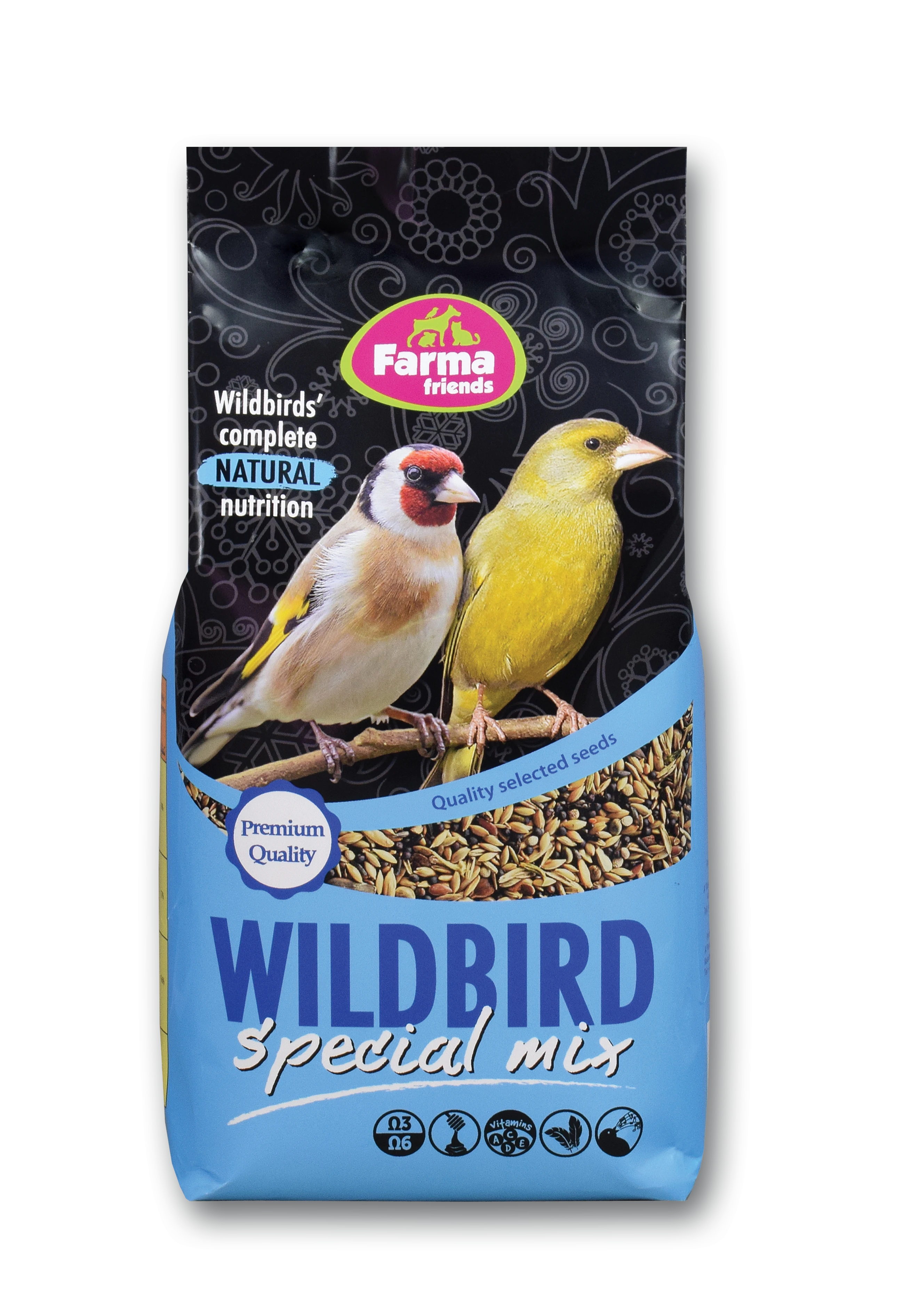 Hrana pentru pasari exotice - Hrana Cinteze si Pasari Salbatice, Farma Wildbird Normal Mix, 20 kg