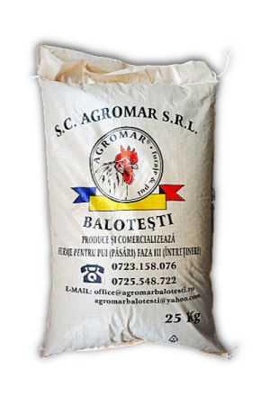 Animale de ferma - Furaj pasari, intretinere, Agromar, 25 kg