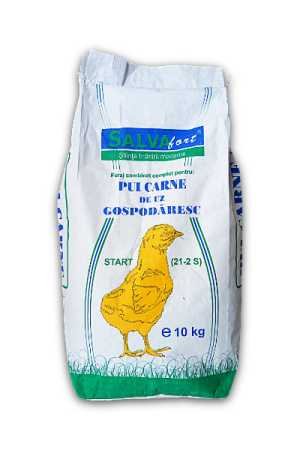 Furaje rate - gaste - Furaj pui de carne (gaina, rata, gasca) sub 30 de zile, brizurat 21-2 S, Salvafort, 10 kg
