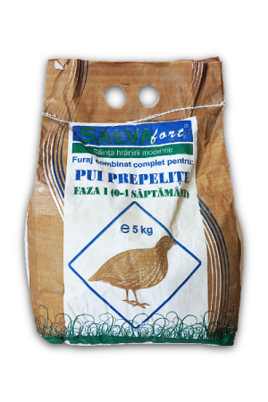 Animale de ferma - Furaj pui de prepelite P1 brizurat, Salvafort, 5 kg