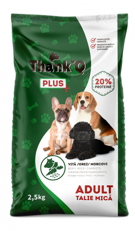 Hrana uscata pentru caini - Hrana Caine Junior talie mica, Cu Pui, ThankQ Plus, 2.5 Kg