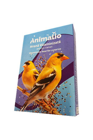 Hrana pentru pasari exotice - Hrana cu vitamine pentru canari, Animalio, 400 g