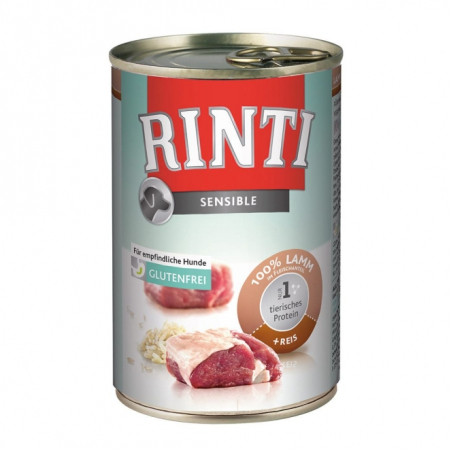 Caini - Hrana umeda caini alergici, conserva cu vita, Rinti, 12 buc (400 gr/800 gr)