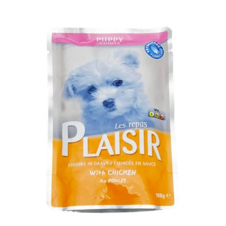 Hrana umeda pentru caini - Hrana umeda caini Plaisir junior cu pui, 22x100gr