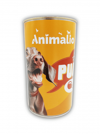 Hrana umeda pentru caini - Hrana umeda pentru caini, cu pui, Animalio, 12 x 1240g / set