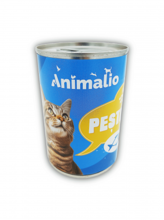 Hrana umeda pentru pisici - Hrana umeda pentru pisici, cu peste, Animalio, 415 g x 24 buc/set