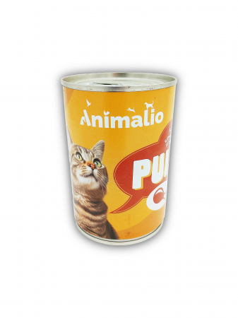 Hrana umeda pentru pisici - Hrana umeda pentru pisici, cu pui, Animalio, 415 g x 24 buc/set