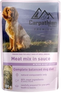 Hrana umeda pentru caini - Hrana Premium Caini, Umeda, Carpathian Meat Mix, 24x100 gr