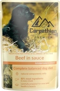 Hrana umeda pentru caini - Hrana Premium Caine Junior, Umeda, Carpathian Puppy, Cu vita, 24x100 gr