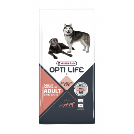 Hrana uscata pentru caini - Hrana Caini Talie Medie si Mare cu probleme de piele, Opti Life Skin Care, 12,5 kg