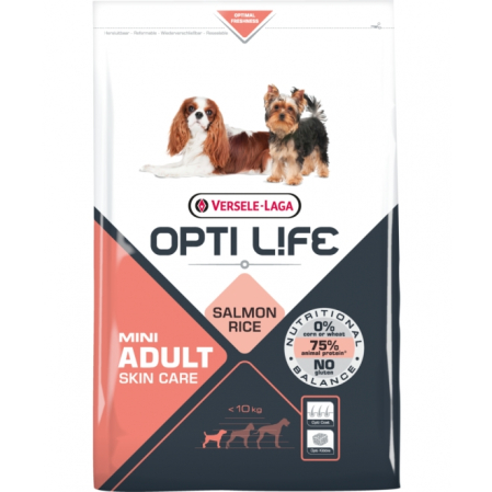 Hrana uscata pentru caini - Hrana Caini Talie Mica cu probleme de piele, Opti Life Adult, 7,5 kg