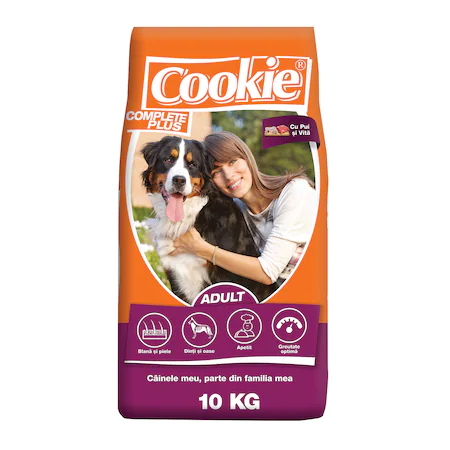 Hrana uscata pentru caini - Hrana uscata caini, cu pui si legume, Cookie Adult, 10 kg