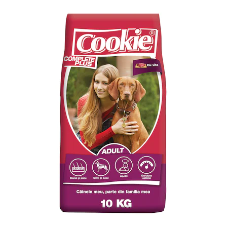 Hrana uscata pentru caini - Hrana uscata caini, cu vita, Cookie Adult, 10 kg