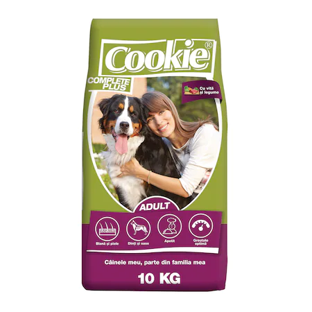 Hrana uscata pentru caini - Hrana uscata caini, cu vita si legume, Cookie Adult, 10 kg