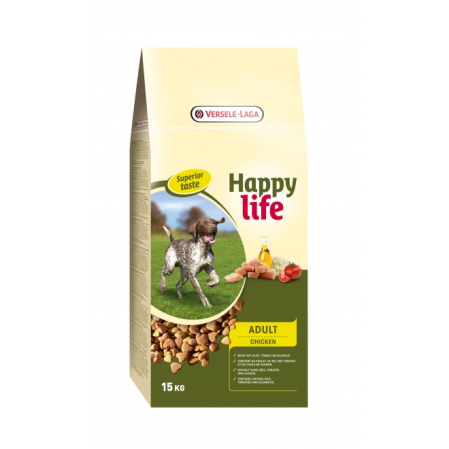 Hrana uscata pentru caini - Hrana uscata caini Happy Life, cu pui si ulei de somon, proteina 25&, Versele Laga, 15 kg