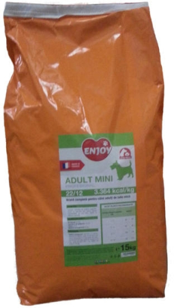 Hrana uscata pentru caini - Hrana uscata caini talie mica, Adult Mini Pro, Enjoy, 15 kg