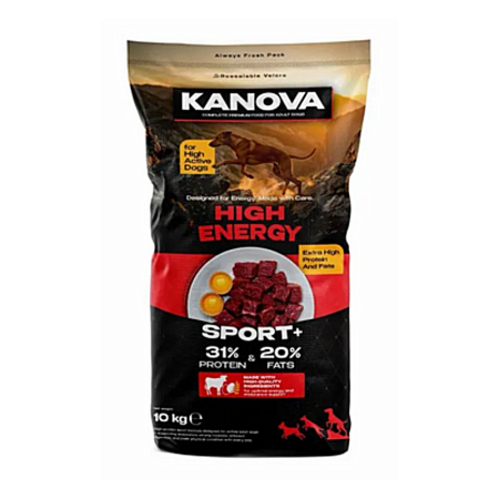 Hrana uscata pentru caini - Hrana uscata pentru caini, Kanova High Energy Adult, cu vita, 10 kg
