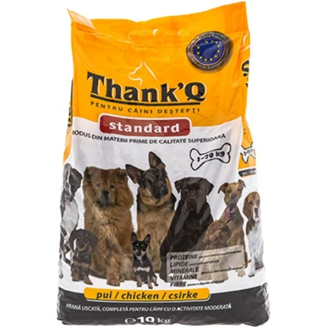 Hrana uscata pentru caini - Hrana uscata pentru caini, cu sunca, Thank'Q Standard, 10 kg