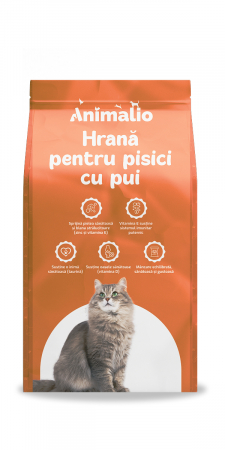 Hrana uscata pentru pisici - Hrana uscata pentru pisici, cu pui, Animalio, 10 kg