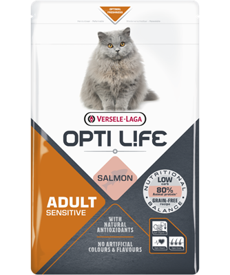 Pisici - Hrana Uscata Pisica, Opti Life Cat Adult Sensitive cu Somon, 7.5 Kg