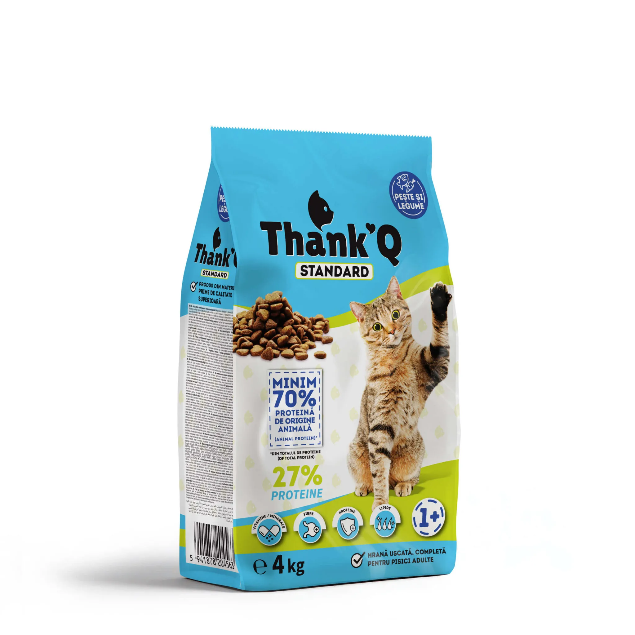 Pisici - Hrana uscata pisici cu aroma de Peste, Thankq, 4 kg