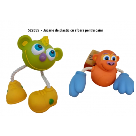 Ingrijire pentru caini - Jucarie din plastic si sfoara pentru caini, 2 modele