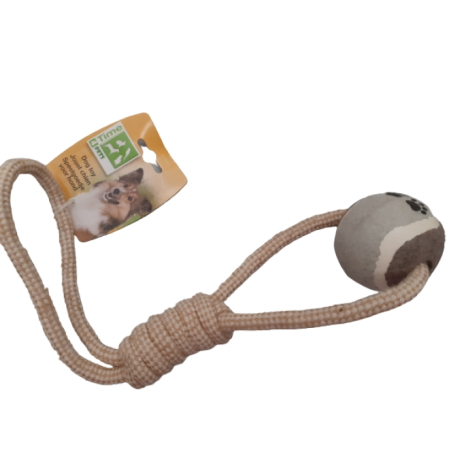 Jucarii pentru caini - Jucarie din sfoara, cu minge de tenis