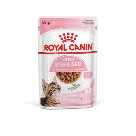 Hrana umeda pentru pisici - Hrană Pisică, Kitten Sterilised, Plicuri 85grX12buc/set