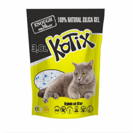 Ingrijire pentru pisici - Asternut Silicat Pisici, Kotix Simplu, 3.8 L