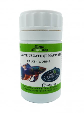 Hrana pentru pesti - Larve uscate si macinate, 35 gr