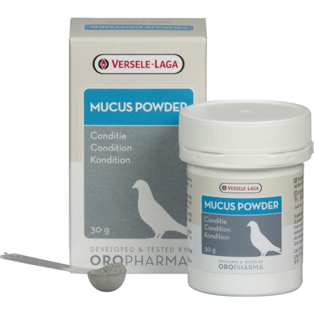 Suplimente pentru porumbei - Mucus Powder 30 gr, supliment pentru digestie si respiratie, la porumbei, Versele Laga