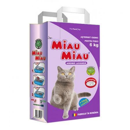 Ingrijire pentru pisici - Nisip pisici lavanda, Miau Miau, 5 kg