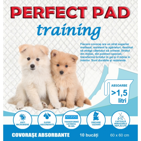 Caini -  Perfect 60x60/10, covorase absorbante pentru caini, set de 10 buc
