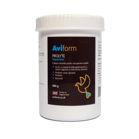 Porumbei - Probiotice și electroliți pentru recuperare porumbei, Aviform Prolyte, 500 gr