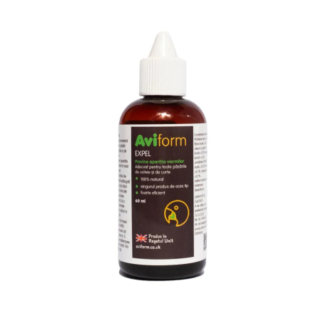 Porumbei - Supliment antiparazitar natural pentru păsări, Aviform Expel, 60 ml