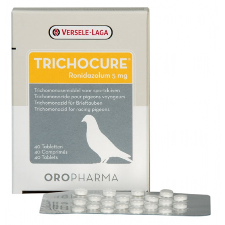 Suplimente pentru porumbei - Trichocure Oropharma, Versele Laga, 40 tablete/cutie, tratament trichomonoza porumbei voiajori