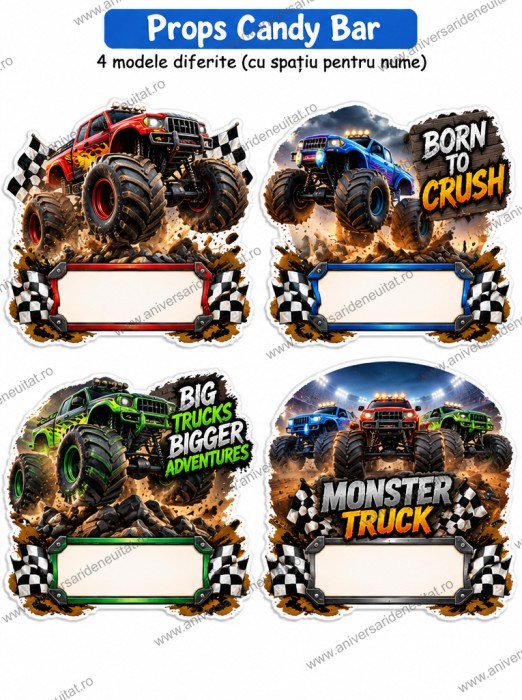 Pachet petrecere personalizat Monster truck Hot Wheels [3]