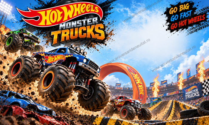 Pachet petrecere personalizat Monster truck Hot Wheels [4]