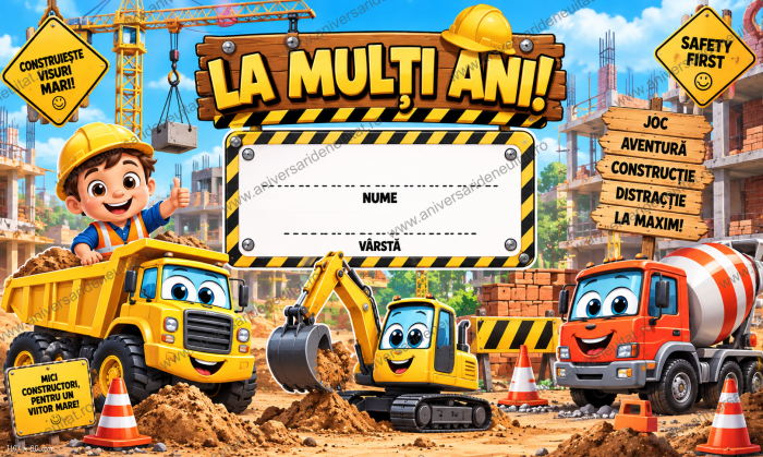 Pachet petrecere personalizat Camioane constructii macara [4]