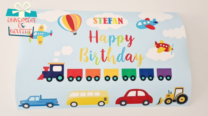 Banner Personalizat Petrecere 100×60 cm – Tematică, Nume și Vârstă [2]