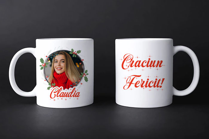 Cana personalizata de Craciun cu poza si nume [3]